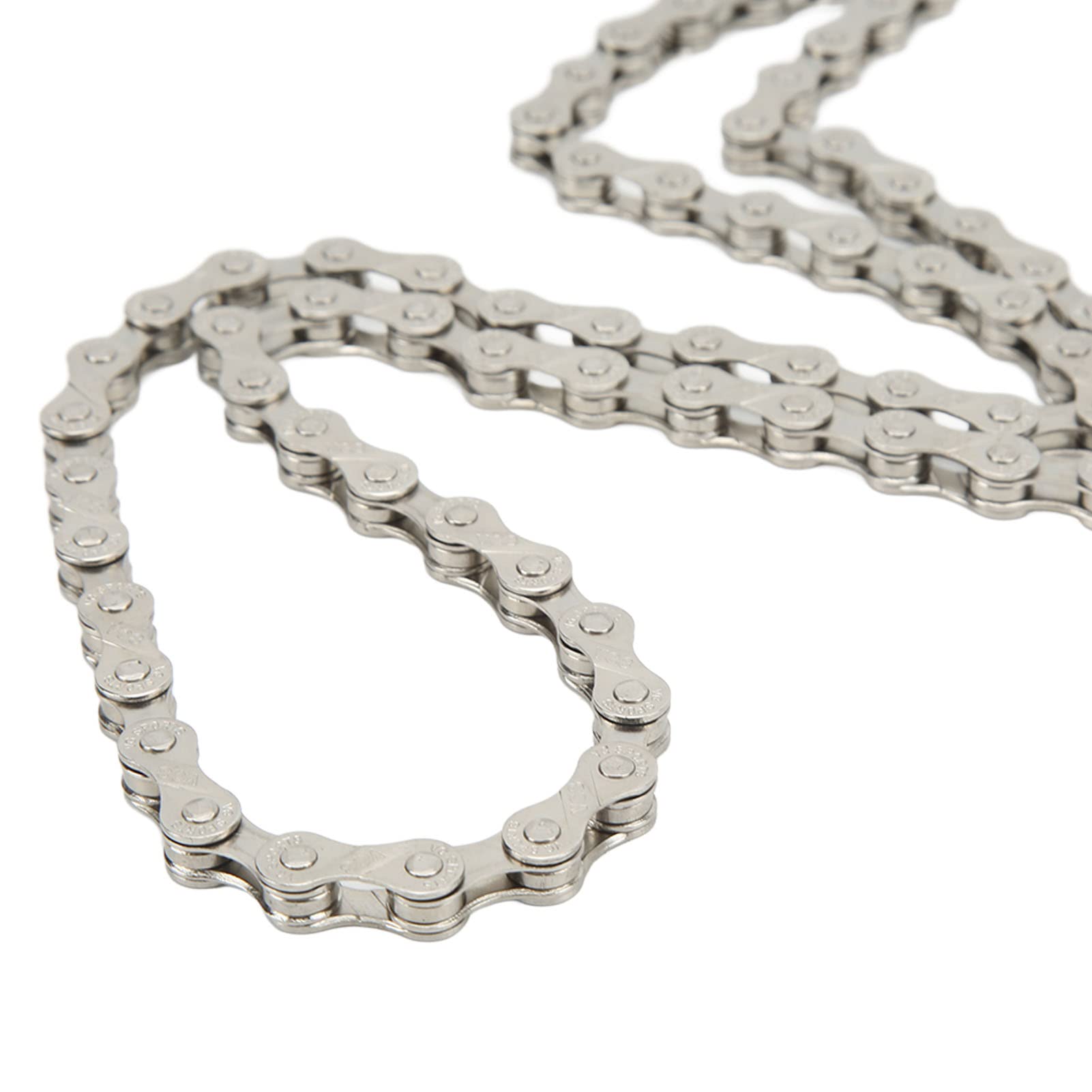 Alomejor 8-Speed Bike Chain - 116 Links Durable Carbon Steel Silver Road Bicycle Replacement Chain for Smooth Shifting & Long-Lasting Performance - Perfect for Road Bikes, Commuting & Cycling Enthusiasts
