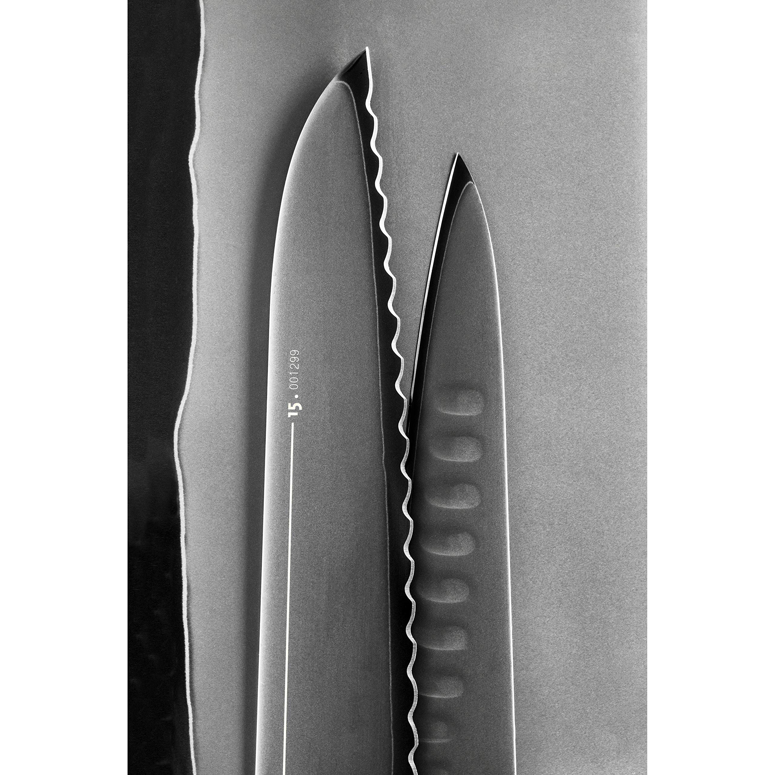Premium Michel BRAS No. 3 Large Black Kitchen Knife - Professional Chef's Knife for Slicing, Dicing & Food Prep - Ideal for Home Cooks & Professional Kitchens
