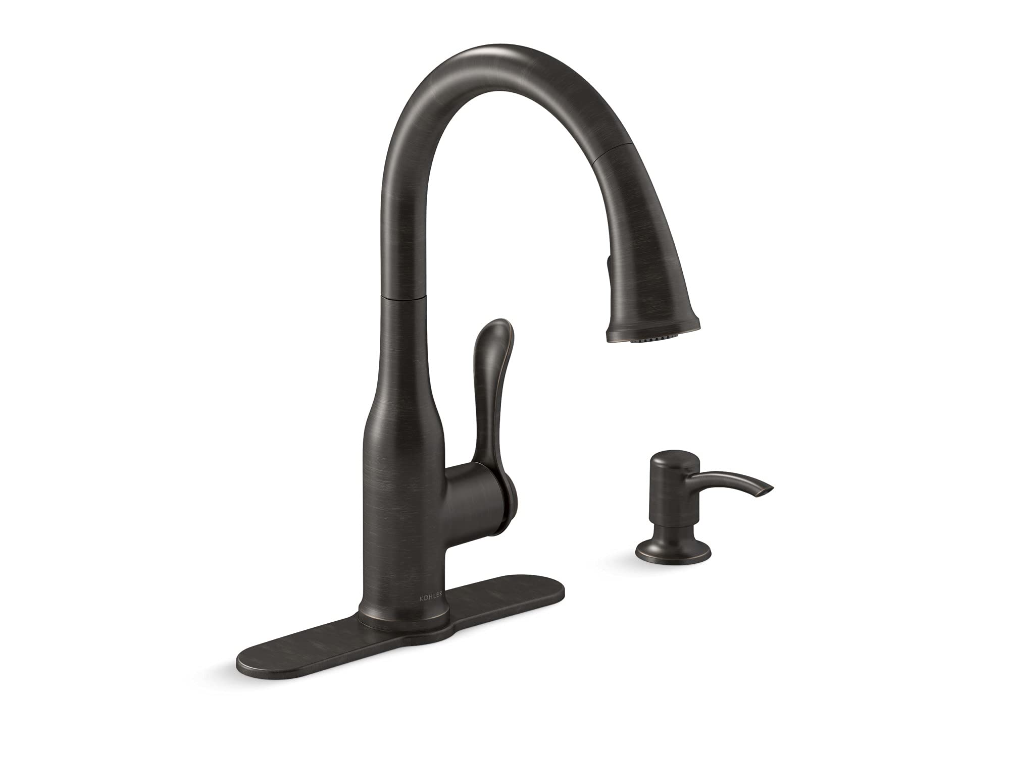 Kohler K-R23863-SD-2BZ Motif Single Handle Pull-Down Kitchen Faucet in Oil-Rubbed Bronze - Perfect for Modern Farmhouse & Rustic Style Kitchens