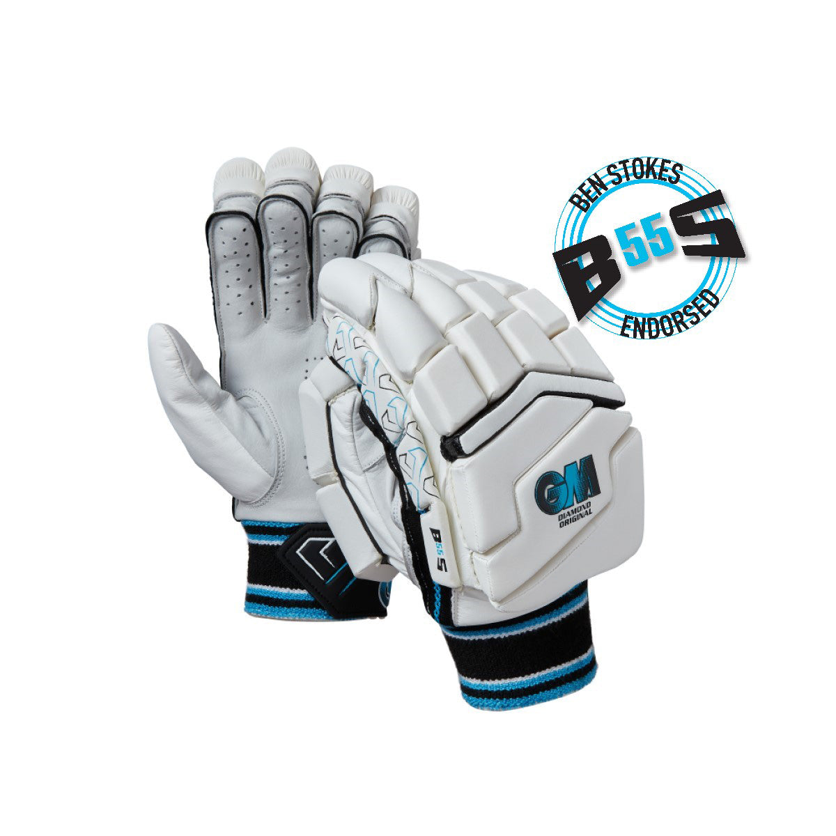 Gunn & Moore Diamond Original Cricket Batting Gloves 2024 - Premium Leather Protection for Cricket Players - Perfect for Practice & Matches