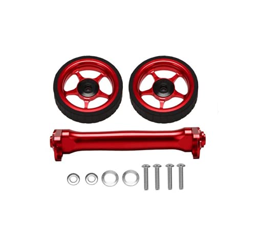 BROMPTON Easy Wheels Extender 2.0 with 2 Wheels - Improved Version in Red | Bike Accessory for Folding Bikes, Commuting & Urban Travel