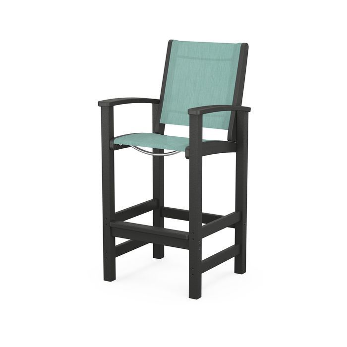 POLYWOOD Coastal Bar Chair - Outdoor & Indoor Bar Stool, Weather-Resistant, Durable, Comfortable - Perfect for Patio, Deck, Kitchen, and Poolside Use