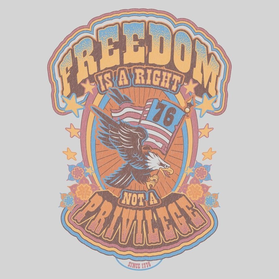 Women's Freedom Is A Right Boyfriend Fit T-Shirt - Comfortable Oversized Cotton Tee for Casual Wear & Feminist Statement