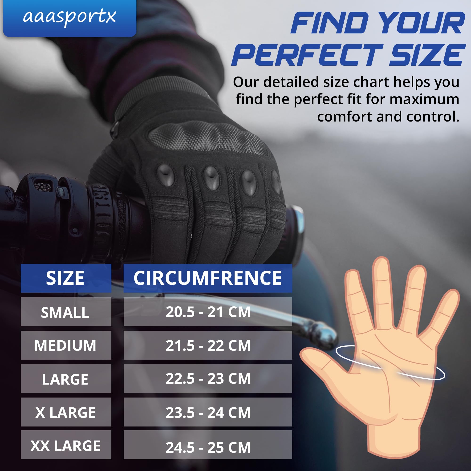 Hard Knuckle Motorcycle Gloves for Men & Women - Touchscreen & Durable for Riding