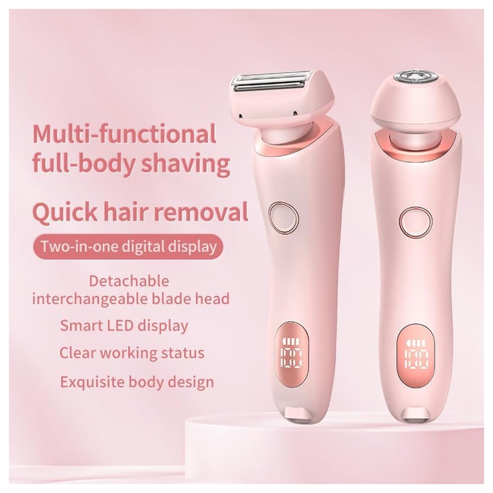 Silkglide Pro 2024 Women's Electric Razor - 2 in 1 Wet/Dry Shaver & Painless Epilator for Smooth Hair Removal at Home, Pink | Perfect for Travel, Gym & Quick Touch-Ups