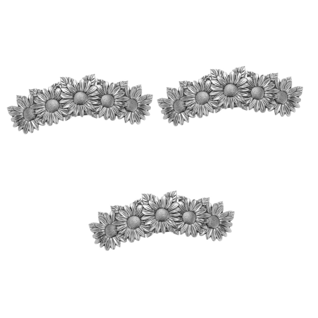 LALAFINA 3-Pack Hawaiian Flower Hair Clips - Sunflower Hair Accessories for Women, Decorative Metal Hairpins for Beach, Summer, Wedding & Boho Style