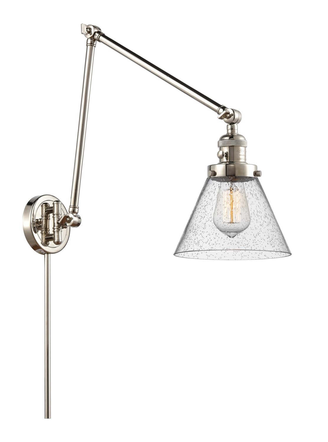 Franklin Restoration Collection LED Swing Arm Lamp - Adjustable Desk Light for Reading, Office & Bedroom - 238-PN-G44-LED Modern Task Lighting