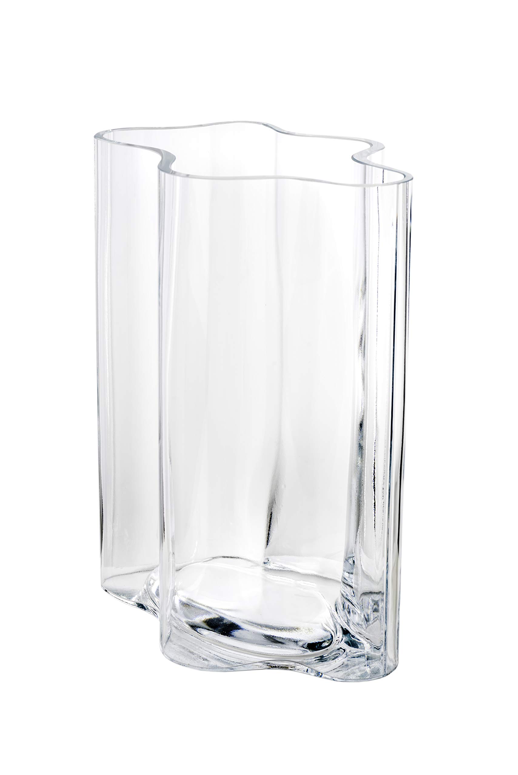 Abigail's Medium Clear Boomerang Vase - Elegant Home Decor for Living Room, Dining Table & Wedding Centerpieces
