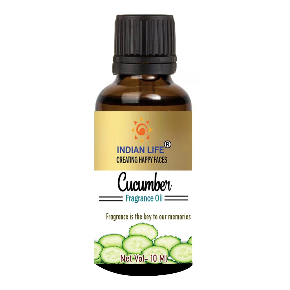Indianlife Pure Cucumber Fragrance Oil - 10ml | Essential Oil for Bath Bombs, Handmade Soap, Room Freshener, Diffuser & Meditation | Relaxing Aromatherapy Scent for Spa, Yoga & Home Fragrance