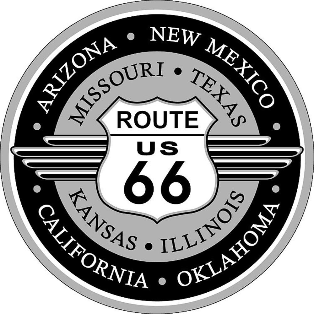 Vintage Route 66 Round Metal Sign - 12 Inch Embossed Aluminum Wall Decor - Made in USA - Perfect for Man Cave, Garage, Bar & Retro Home Decor