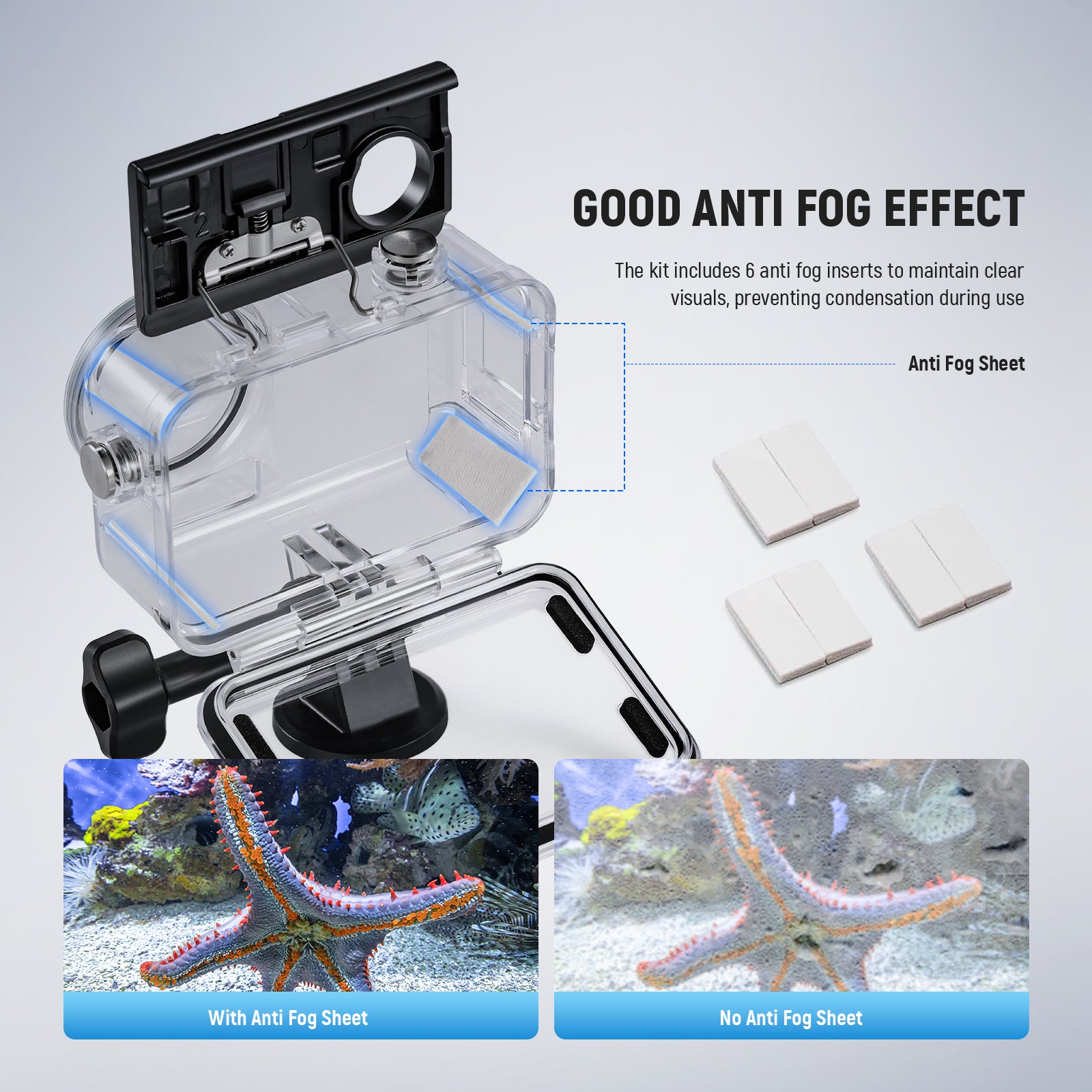NEEWER WP5 197ft/60m Waterproof Diving Case for DJI Action 5 Pro/Action 4/Action 3 - Underwater Photography & Extreme Sports Protection