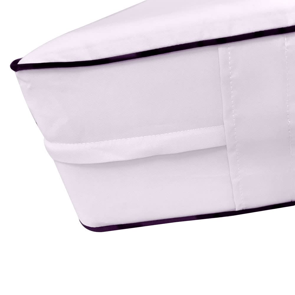 Prolinemax S5 Outdoor Daybed Mattress Bolster Pillow Covers with Contrast Pipe Trim - Waterproof Slipcovers for Patio Furniture, Crib, and Poolside Lounging (AD107)