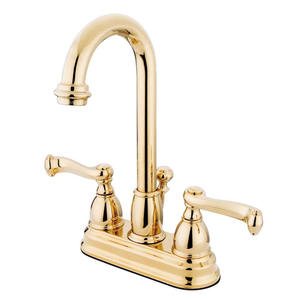 Kingston Brass KB3615FL 4-Inch Centerset Bathroom Faucet - Chrome Finish, Single Handle, Ideal for Bathroom Sink Vanity and Powder Room Installation