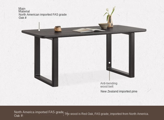 Solid Oak Wood Modern Large Dining Table - Farmhouse Style 8-Seater for Kitchen, Dining Room & Open Concept Living Spaces