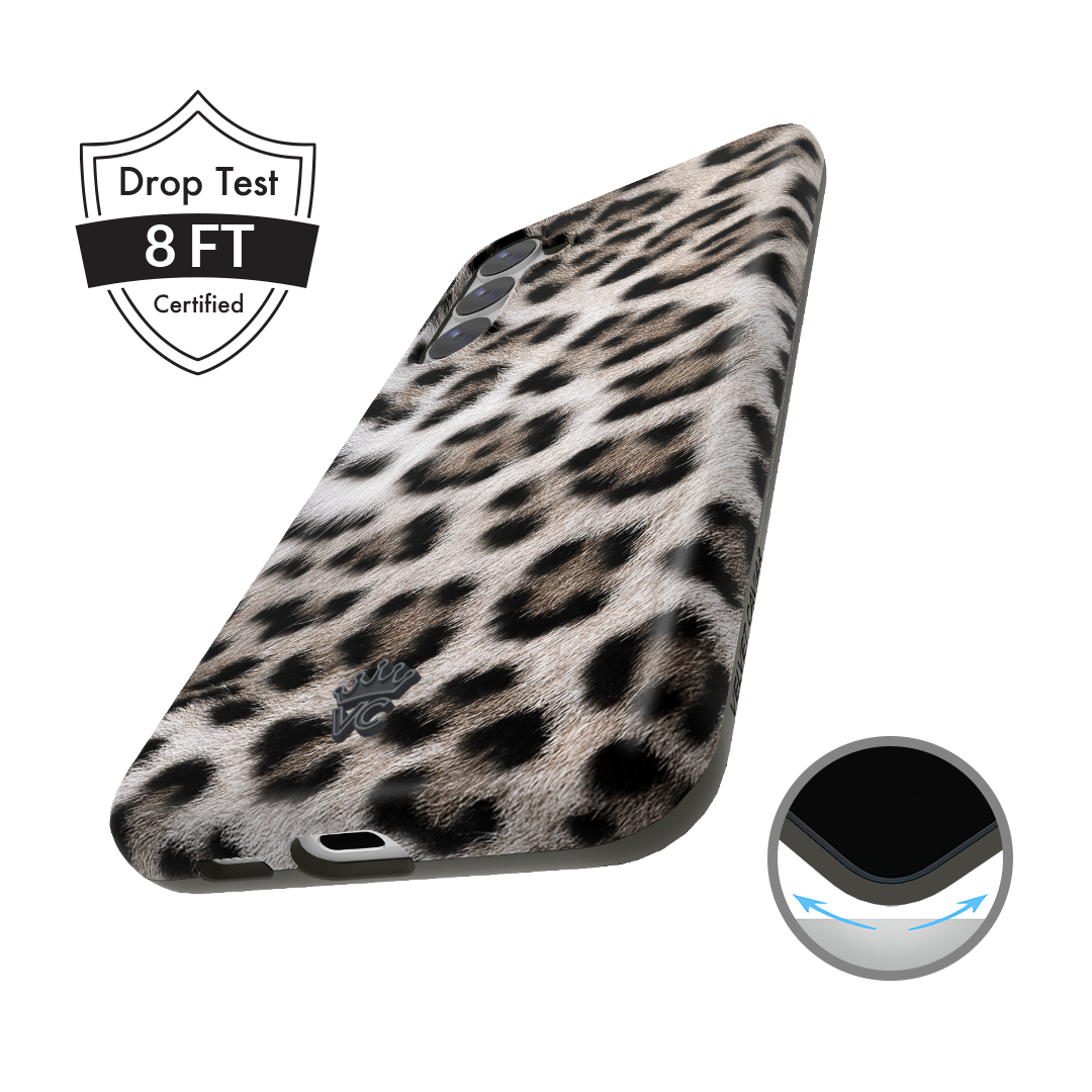 Premium Arctic Leopard Print Samsung Phone Case - Durable Protective Cover for Galaxy S21/S22/S23 Series - Perfect for Outdoor Adventures & Daily Use