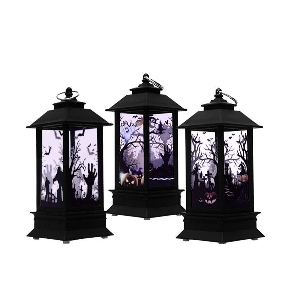 KESYOO 3-Pack Halloween LED Candle Lights - Witch Ghost Pumpkin Flameless Candles for Spooky Table Decorations & Party Gifts (Mixed Colors) - Perfect for Halloween Parties, Home Decor, and Haunted House Atmosphere