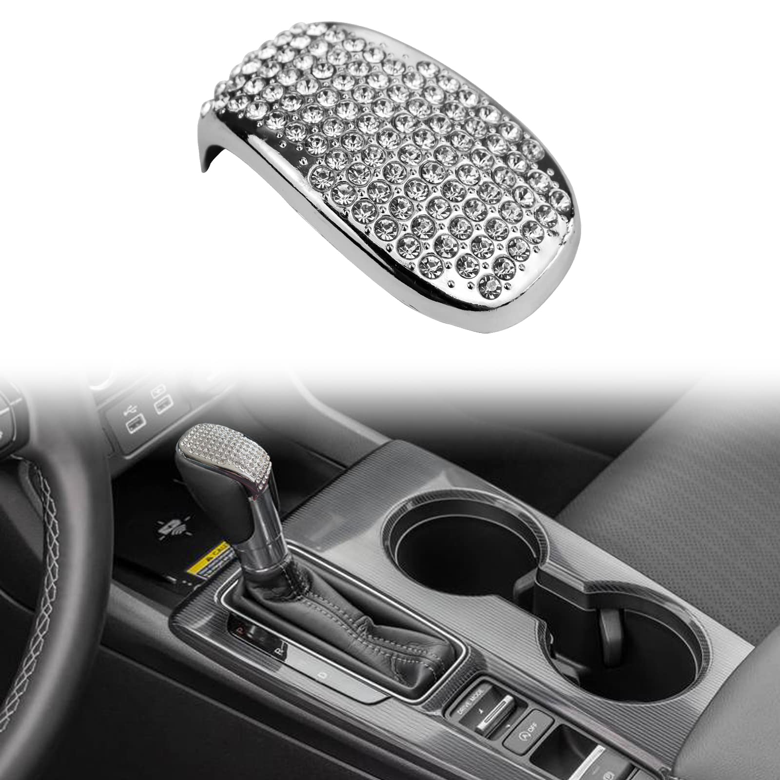 Black Bling Gear Shift Knob Cover Trim - Compatible with Honda Civic Sedan 2022 & Accord 10th Gen 2018-2021 - Premium Car Interior Accessories for Enhanced Grip & Style - Perfect for Daily Commute & Car Enthusiasts