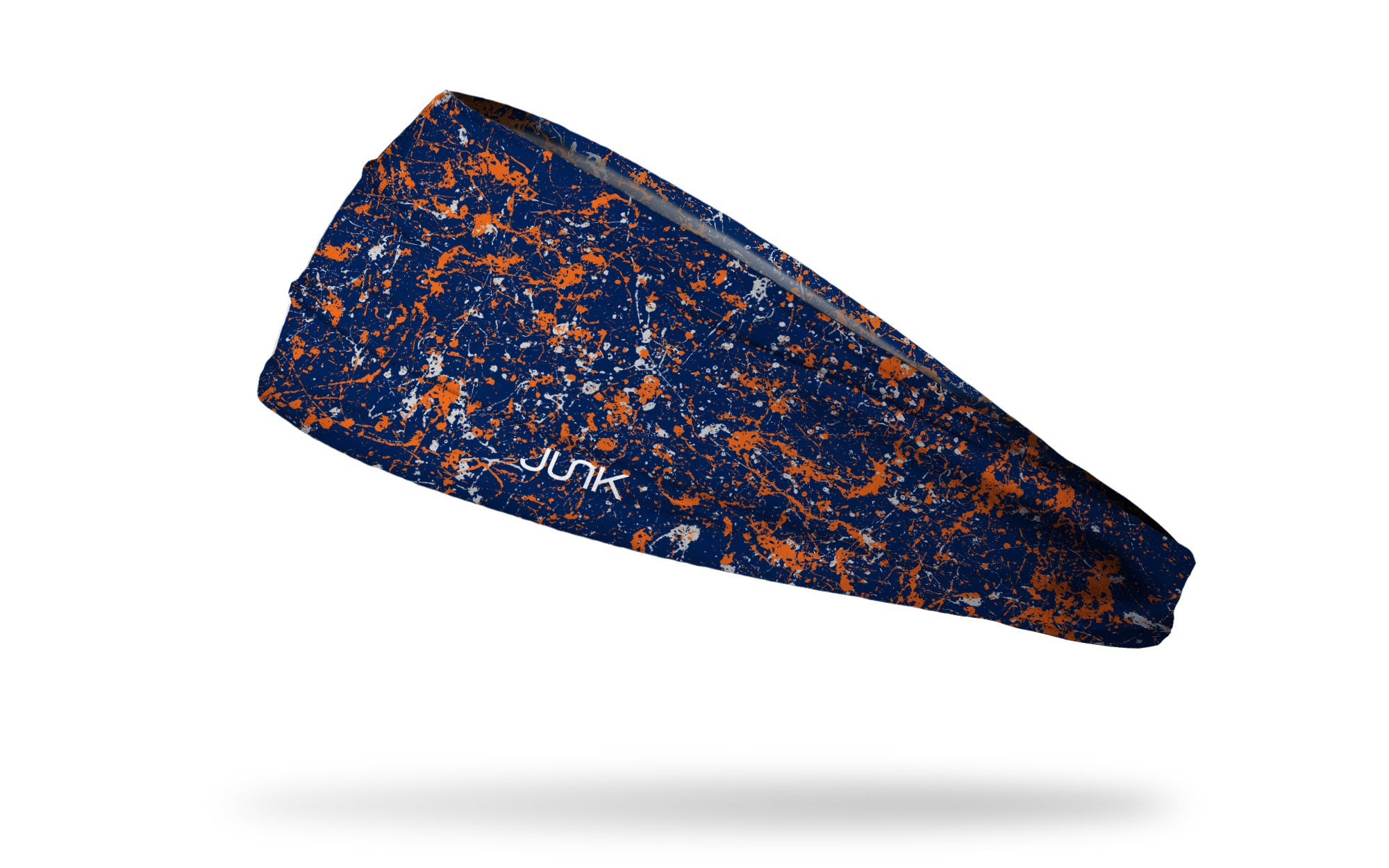 Big Bang Lite Headband - Navy, Orange & Silver Splatter Design | Comfortable & Stylish Hair Accessory for Running, Yoga & Workouts