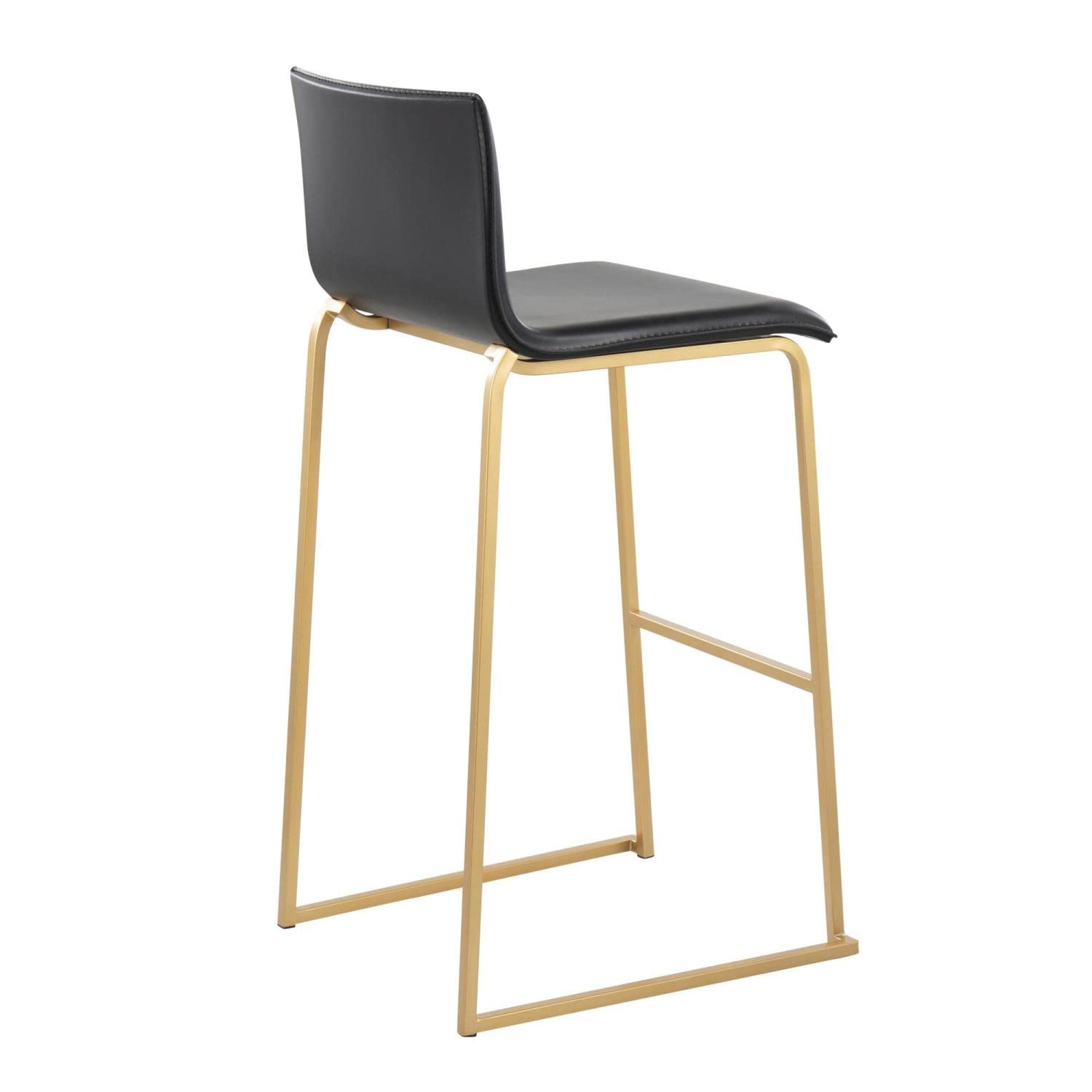 LumiSource Mara Bar Stool Set of 2 - Modern Kitchen Counter Stools with Back Support, Adjustable Height Bar Chairs for Home, Restaurant & Cafe Use