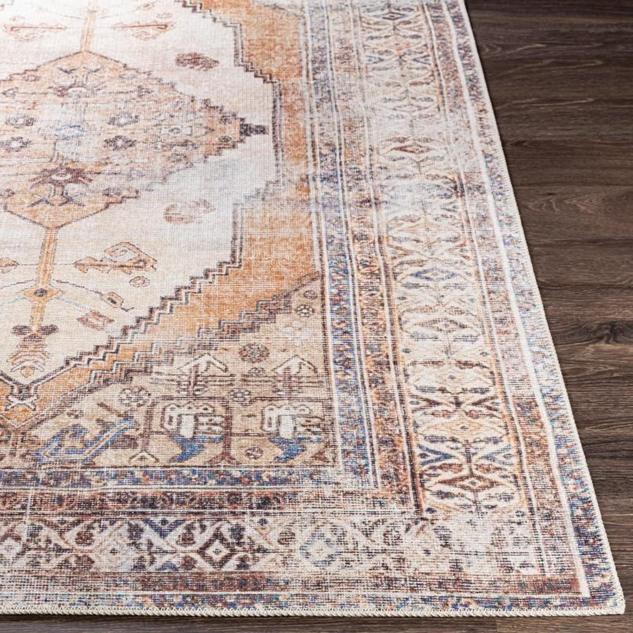 Mark&Day Washable Rugs 2x3 Kwadijk Traditional Camel Area Rug - Brown Beige Machine Washable Carpet for Living Room, Bedroom, Kitchen | Non-Slip Soft Floor Mat for Home Decor, Office, Dorm (2' x 2'11