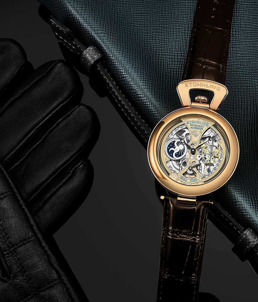 Emperor's Grandeur 127A Automatic 49mm Skeleton Watch for Men - Luxury Mechanical Timepiece with Open Heart Design - Perfect for Formal Events, Business Meetings & Special Occasions