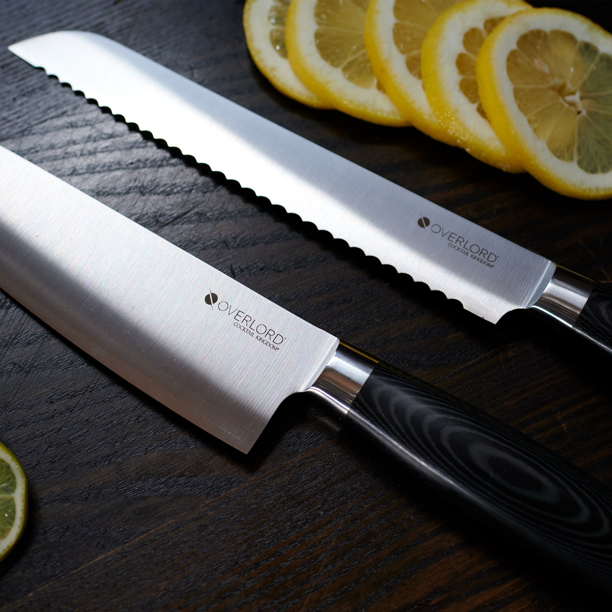 OVERLORD™ 8 Inch Serrated Knife with Composite Handle - Sharp Stainless Steel Blade for Slicing Bread, Fruits & Outdoor Camping
