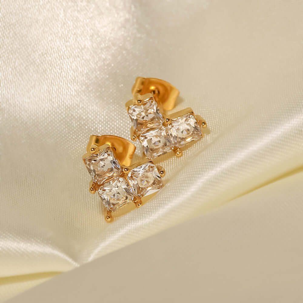 18K Gold Plated Cubic Zirconia Heart Earrings for Women - Elegant Valentine's Day Gift, Anniversary Present, or Everyday Jewelry - Hypoallergenic & Tarnish-Free