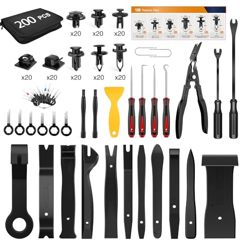 200Pcs Clips Removal Kit Black