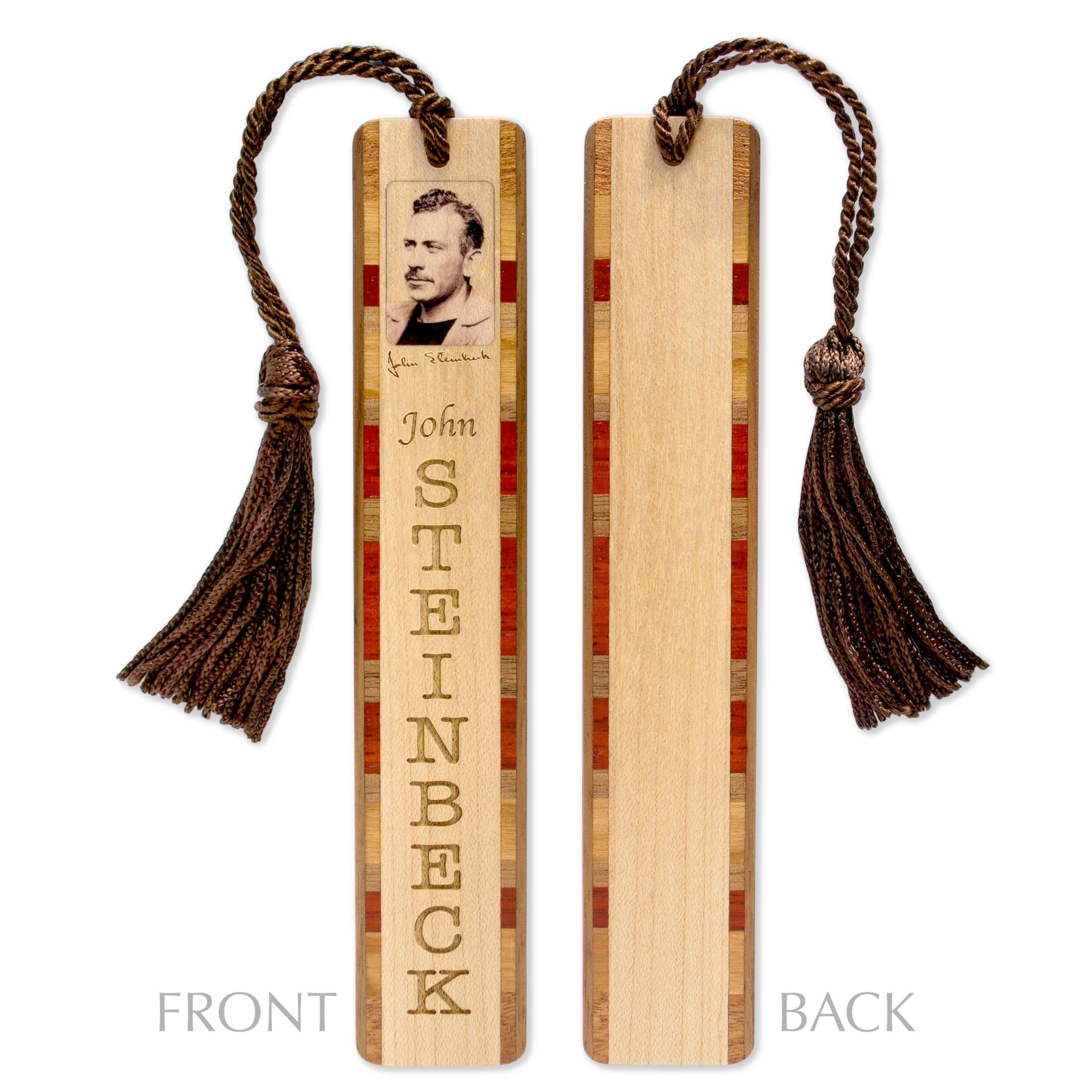 John Steinbeck Signature Engraved Wooden Bookmark - Personalized Literary Gift - Handmade in USA - Perfect for Book Lovers, Graduation Gifts & Collector's Items
