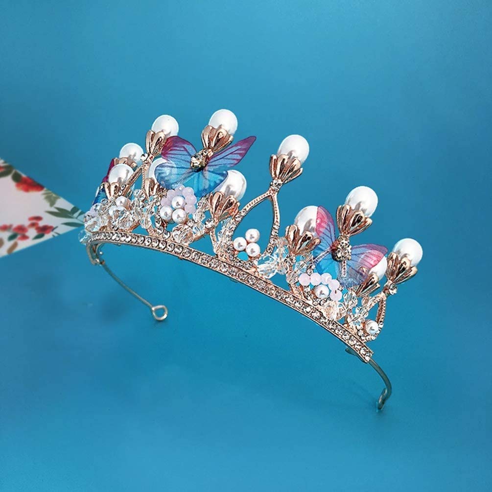 Sparkling Princess Tiaras & Crowns for Little Girls - Pearl Birthday Party Headbands for Weddings, Prom, Pageants & Special Occasions | Perfect for Birthday Celebrations, Dress-Up Play & Photo Shoots