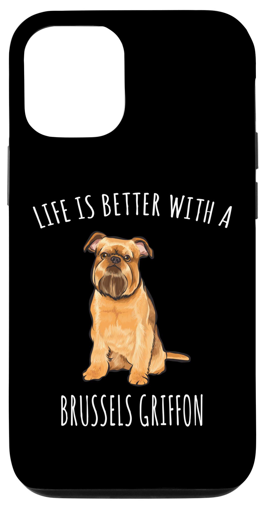 iPhone 12/12 Pro Case - Cute Brussels Griffon Dog Design | Shockproof Protective Phone Cover | Perfect Gift for Dog Lovers (Use at Home, Office, Travel & Outdoor Activities)