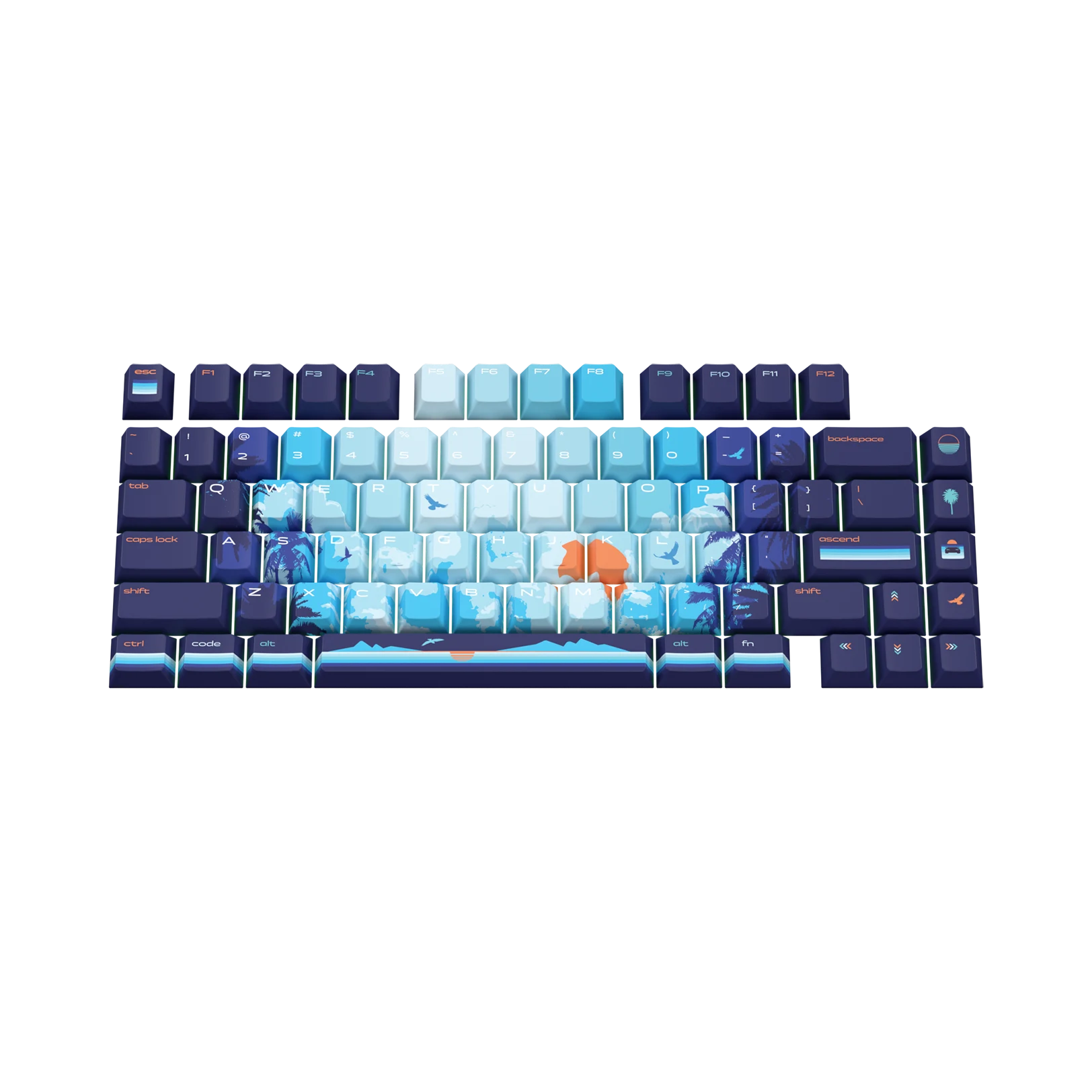 Synth Sunrise Limited Edition Keycaps - Custom Mechanical Keyboard Keycaps for Gaming & Typing - Perfect for PC, Mac, and Laptop Enthusiasts