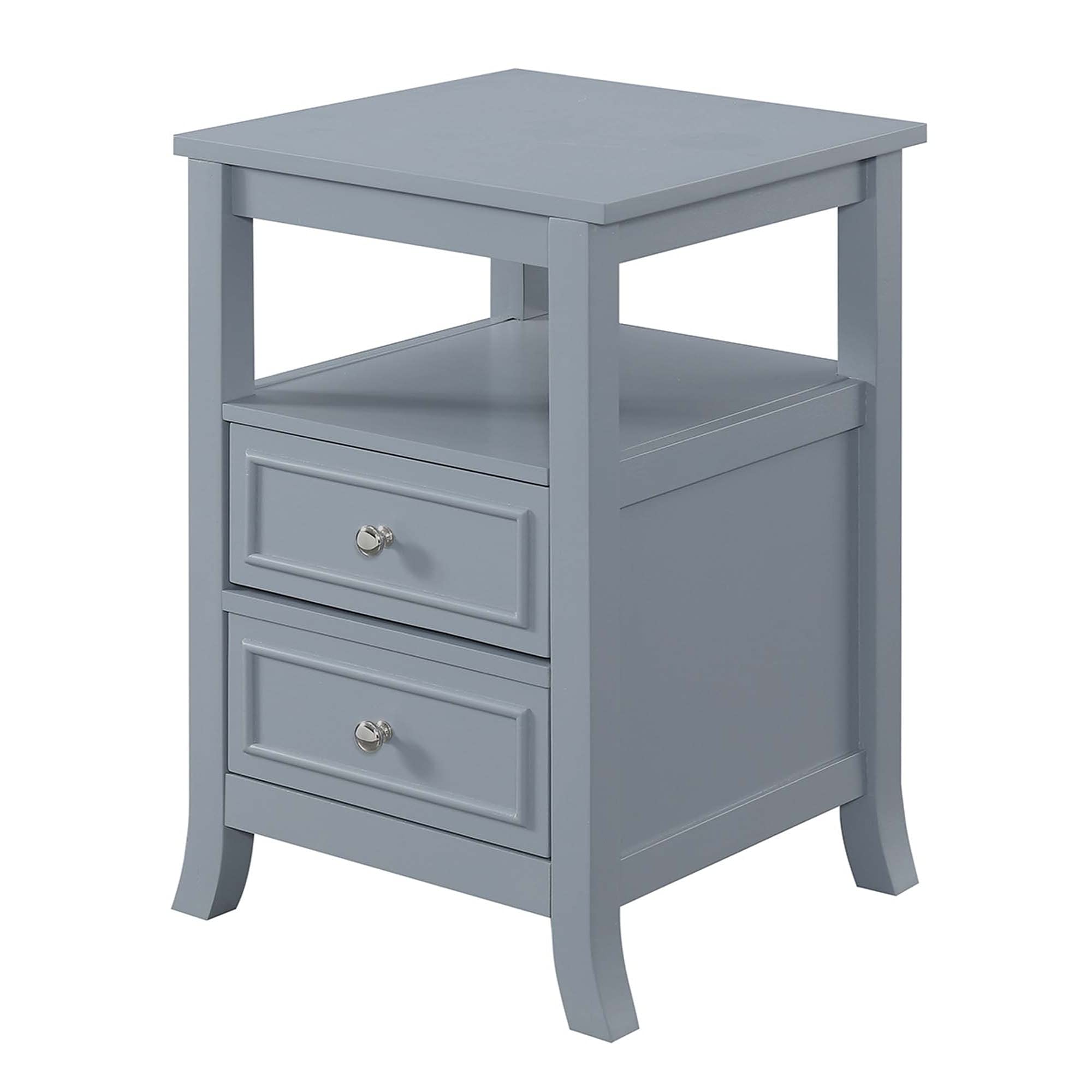 Ergode Melbourne 2 Drawer Nightstand with Open Shelf - Modern Bedside Table for Small Spaces, Perfect for Bedroom, Living Room or Office Storage