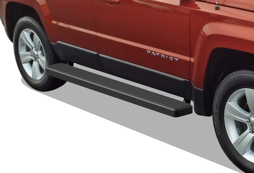APS Premium 6-Inch Black Running Boards for Jeep Patriot (2007-2017) - Heavy Duty Side Steps for Off-Road & Daily Driving