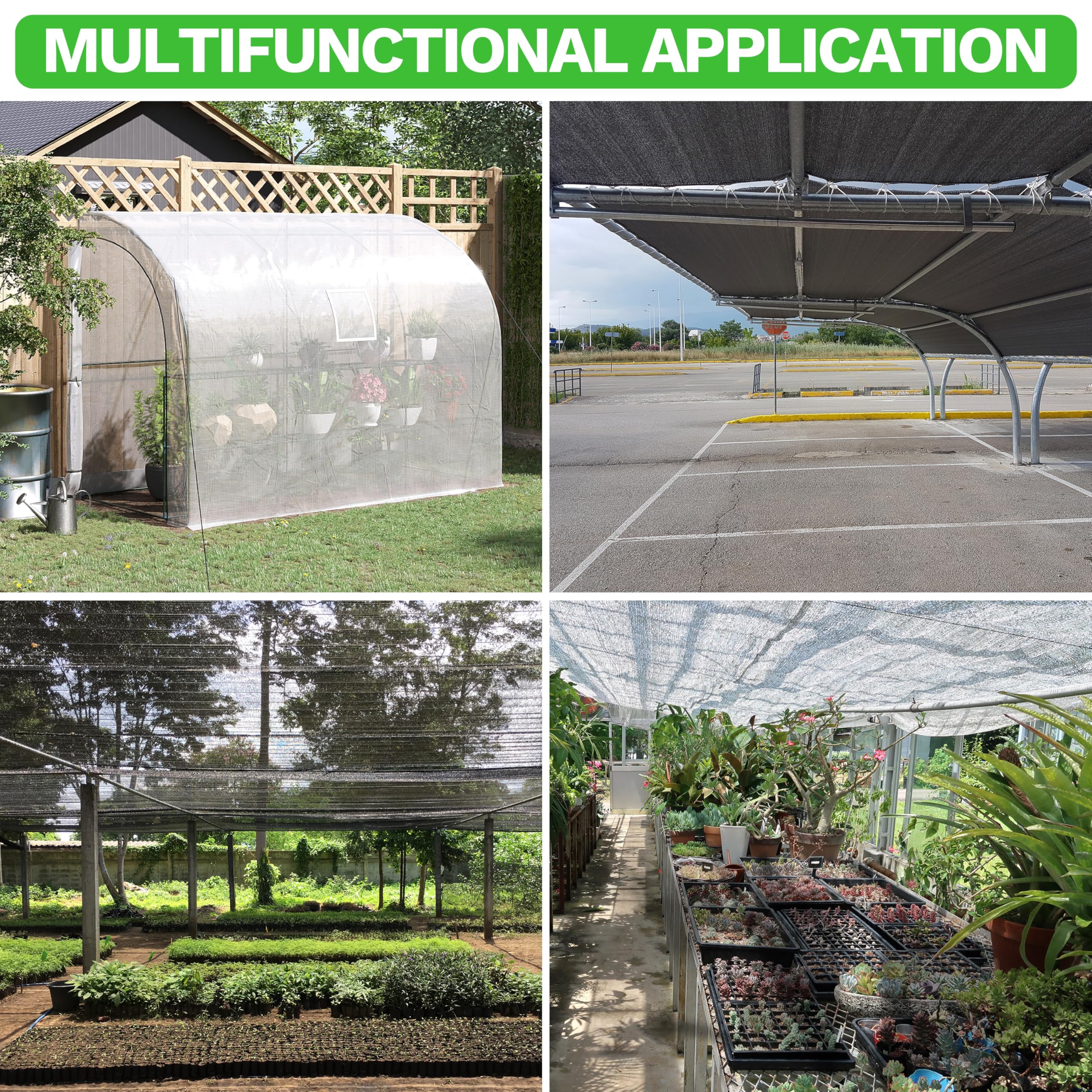 ColourTree 50% Black Shade Cloth 5FT x 12FT UV Resistant Mesh Tarp with Reinforced Grommets - Custom Sizes Available for Plant Cover, Greenhouse, Chicken Coop, Barn, Kennel & Garden Protection | Ideal for Sun Protection, Privacy Screens & Outdoor Shade Solutions