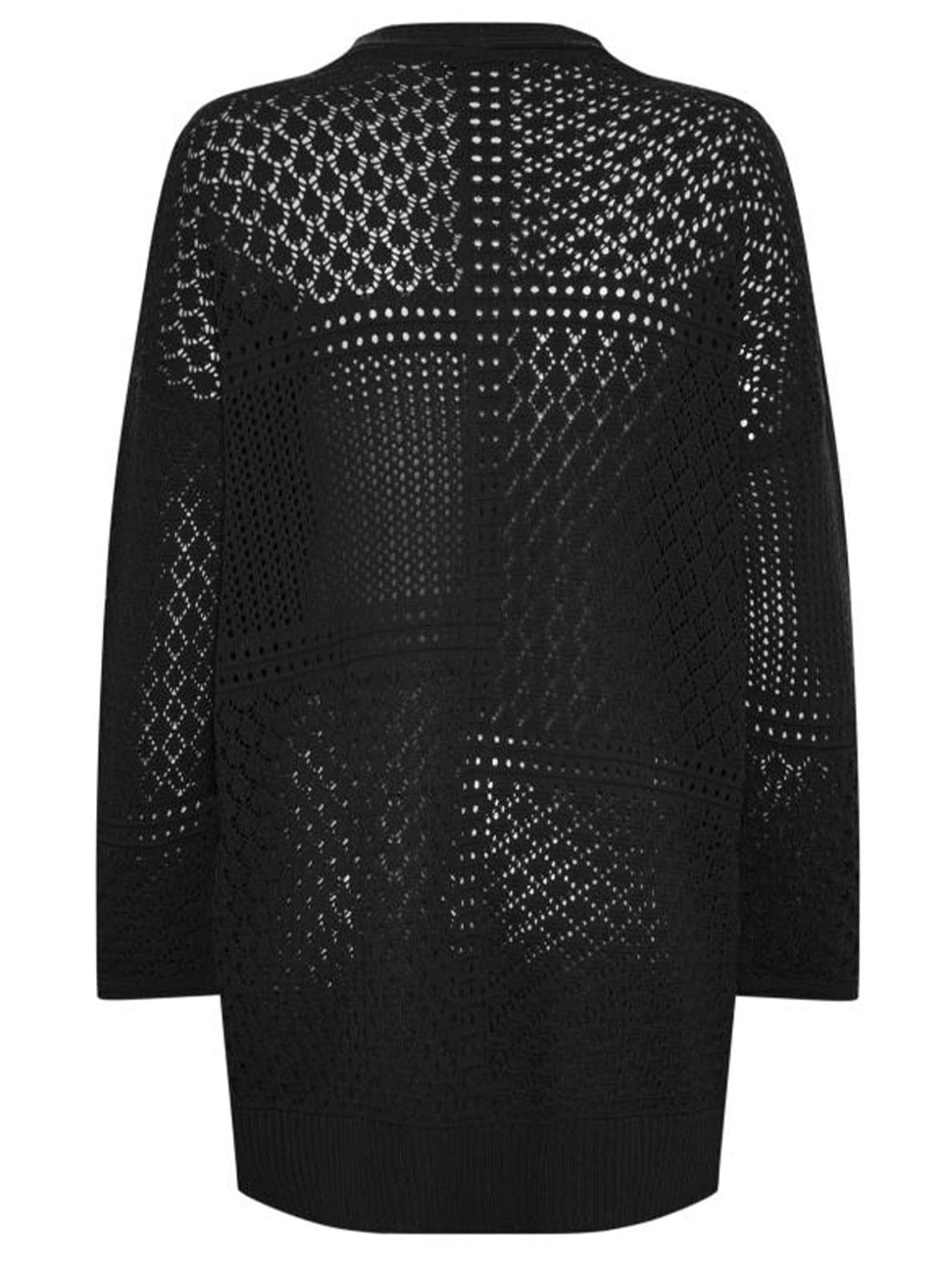 Eytino Women's Plus Size Long Sleeve Hollow Out Open Front Cardigan Sweater (1X-5X) - Cozy Fall Knitwear for Work, Casual & Layering