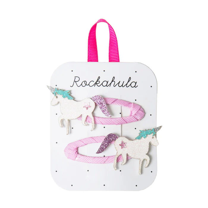 Rockahula Unicorn Glitter Hair Clips for Girls - Sparkly Hair Accessories for Kids, Parties & Everyday Wear