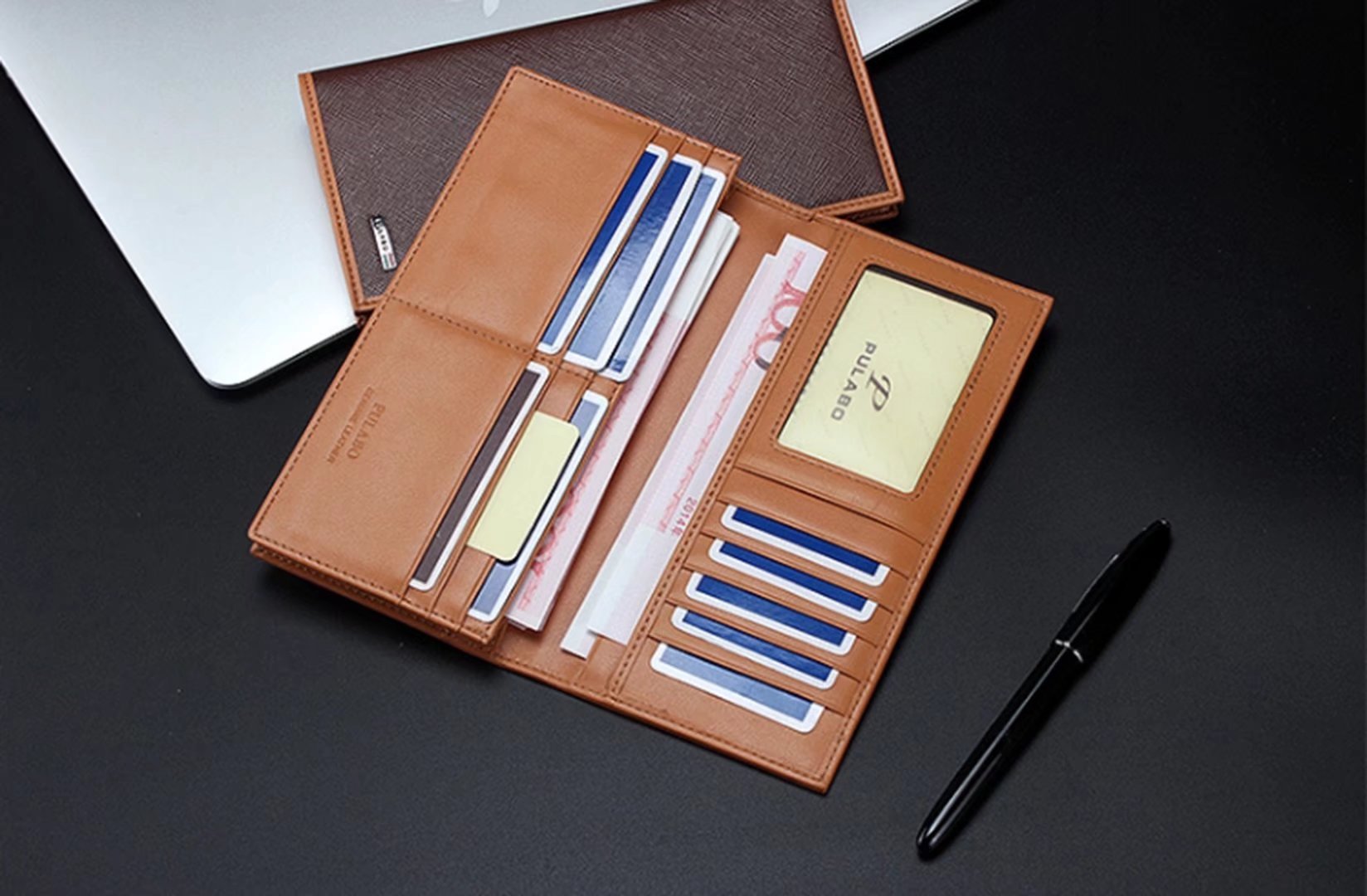 Slim Leather Bifold Wallet for Men - RFID Blocking Credit Card Holder & ID Organizer - Perfect for Business, Travel, and Everyday Use