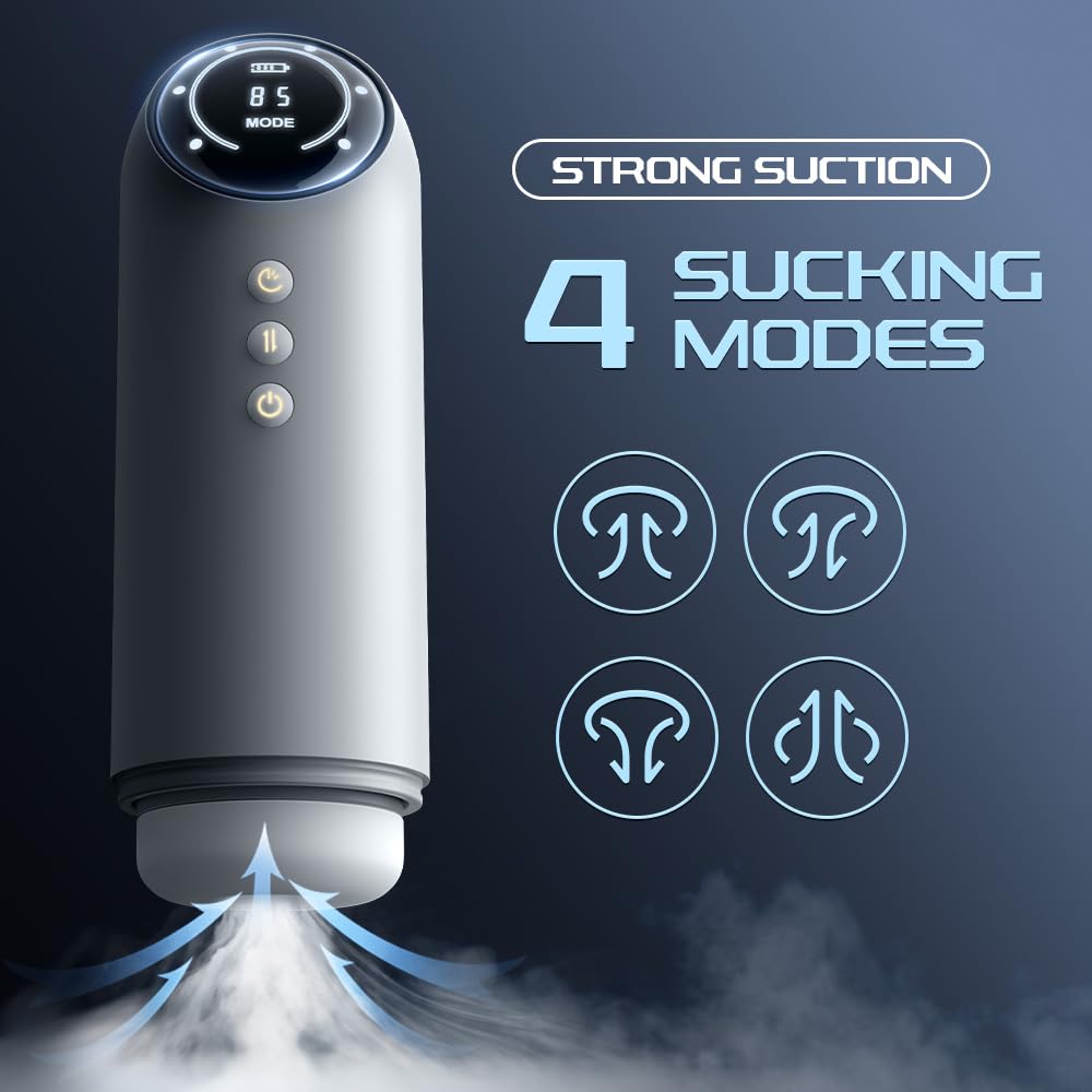 Automatic Male Masturbator - Upgraded Electric Penis Pump with 4 Sucking & Thrusting Modes, Heating Sleeve for Enhanced Pleasure | Adult Sex Toy for Men, Penis Enlarger & Blowjob Simulator | Perfect for Solo Play, Couples Fun & Discreet Home Use