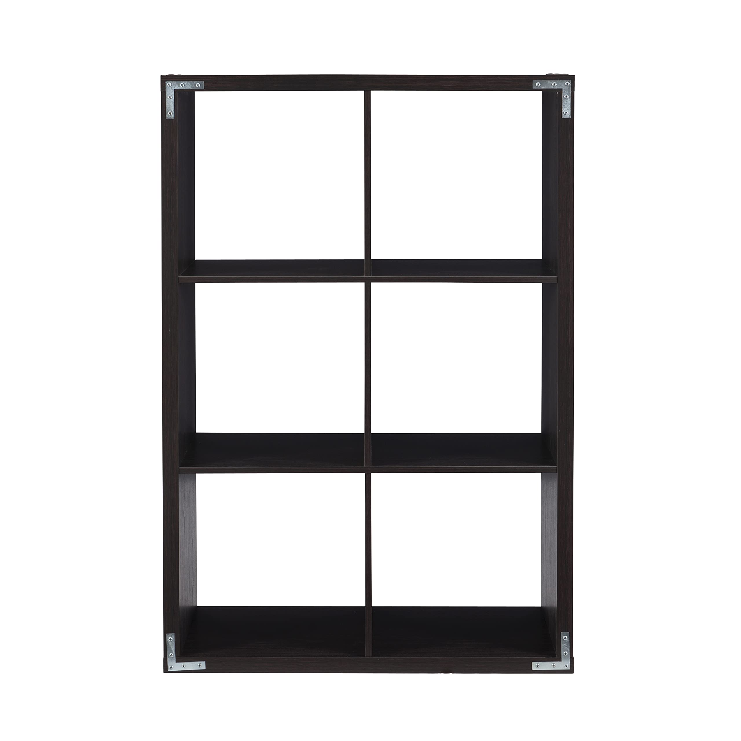 Linon Dawes 6-Cube Espresso Storage Cabinet - Organizer for Living Room, Bedroom & Office - Perfect for Books, Toys & Home Decor