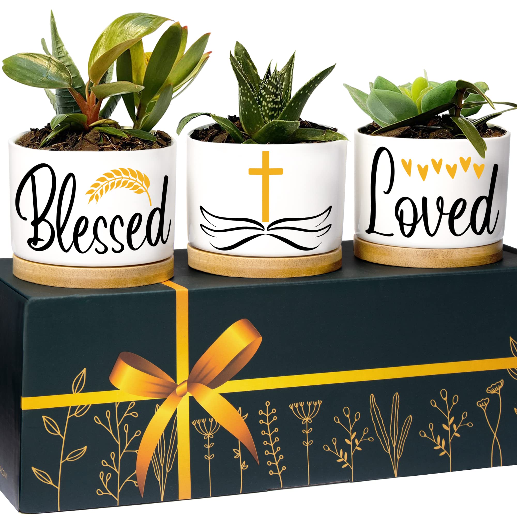 Christian Planters - Religious Gifts for Women & Men, Catholic Home Décor, Spiritual Gifts for Mom - Perfect for Mother's Day, Housewarming & Faith-Based Home Decorating