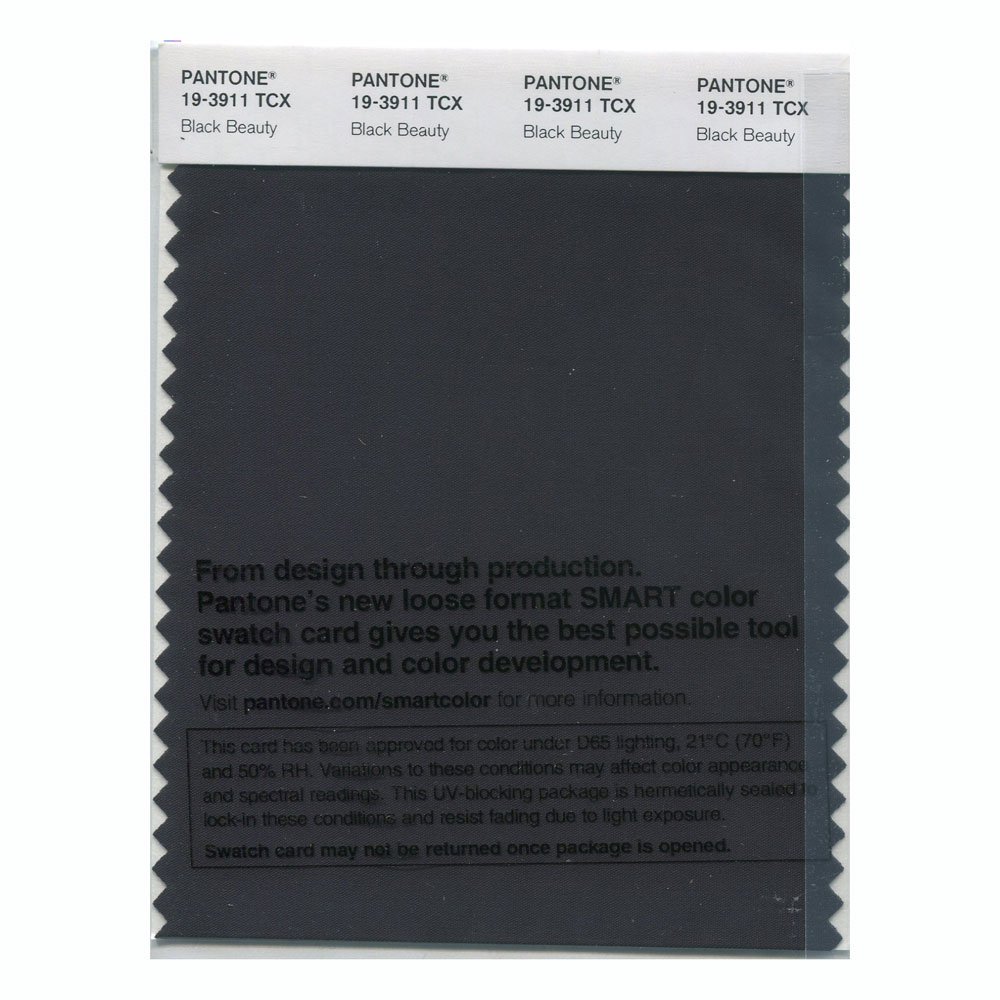 Pantone Cotton Smart Swatch 19-3911 Black Beauty - Premium Fabric Color Sample for Fashion Design, Home Decor & Textile Projects - Perfect for Designers, Artists and DIY Enthusiasts