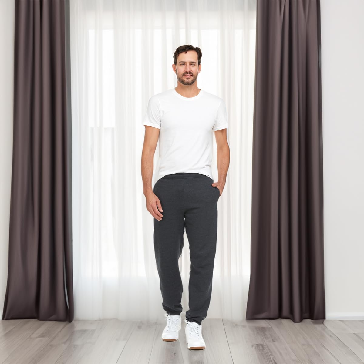 BILLIONHATS 12 Pack Men's Jogger Sweatpants - Bulk Wholesale Comfortable Lounge Pants for Homeless Shelter Donations, Gym, Casual Wear & Everyday Use