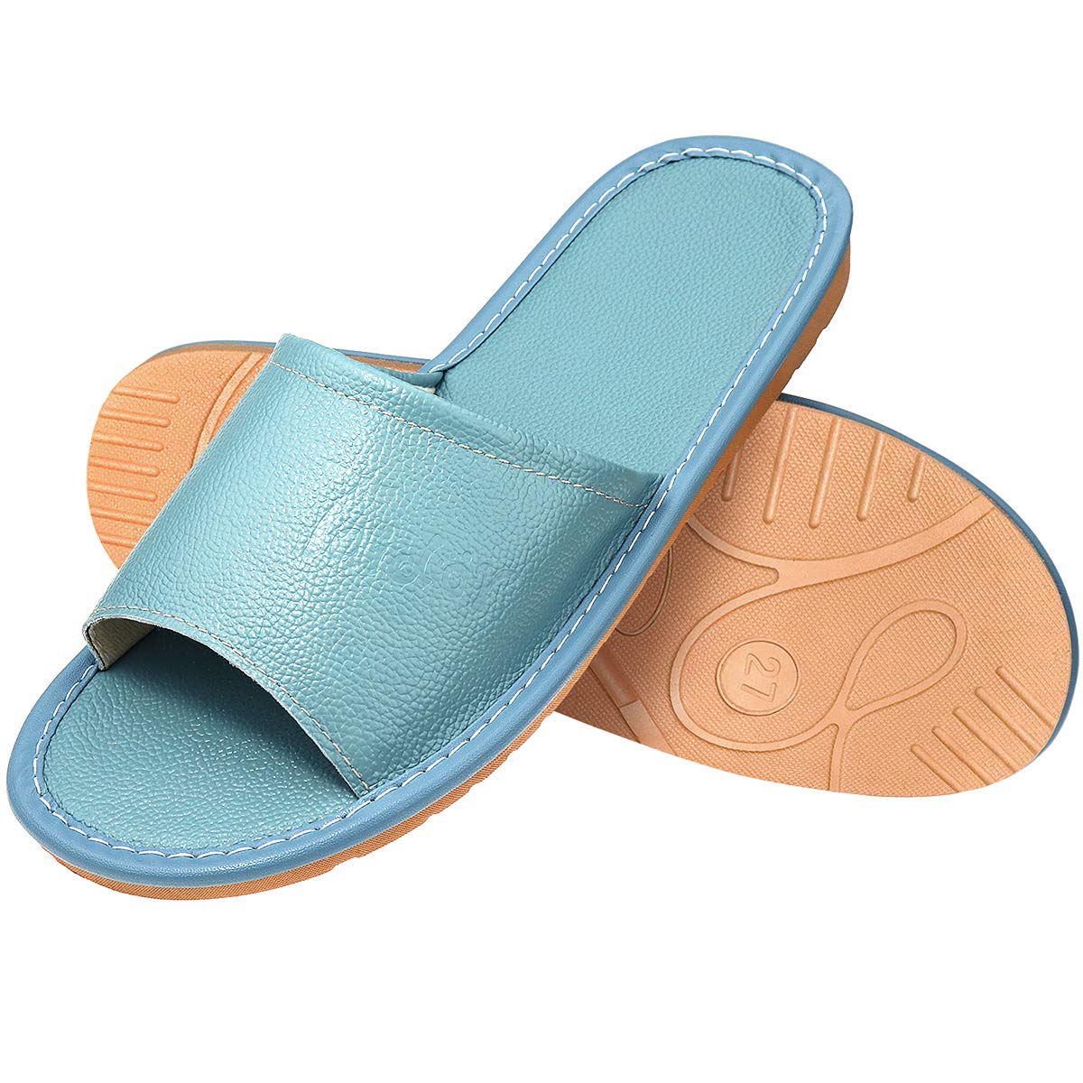 Premium Genuine Leather Slippers - Open Toe Indoor Slides for Men & Women | Soft Comfortable House Shoes for Bedroom, Office & Lounge | Ideal Gift for Her/Him | Breathable Casual Home Sandals for Relaxation & Daily Wear
