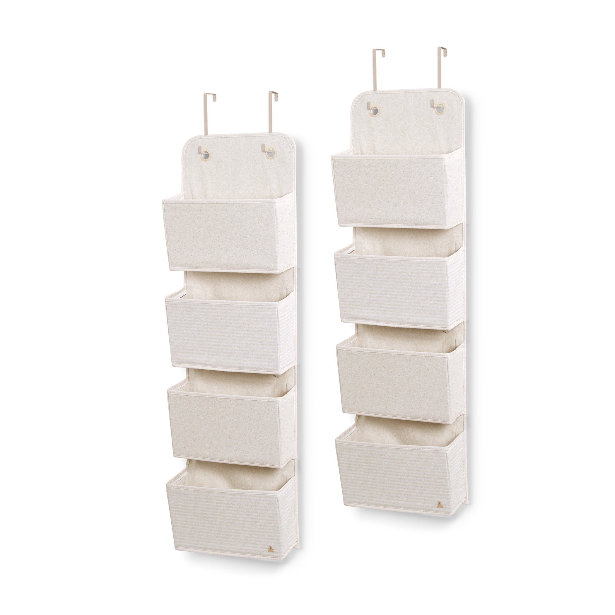 BabyGap 2-Pack Over The Door Hanging Organizer with 4 Pockets - Space Saving Nursery & Closet Storage Solution for Baby Clothes, Toys & Accessories