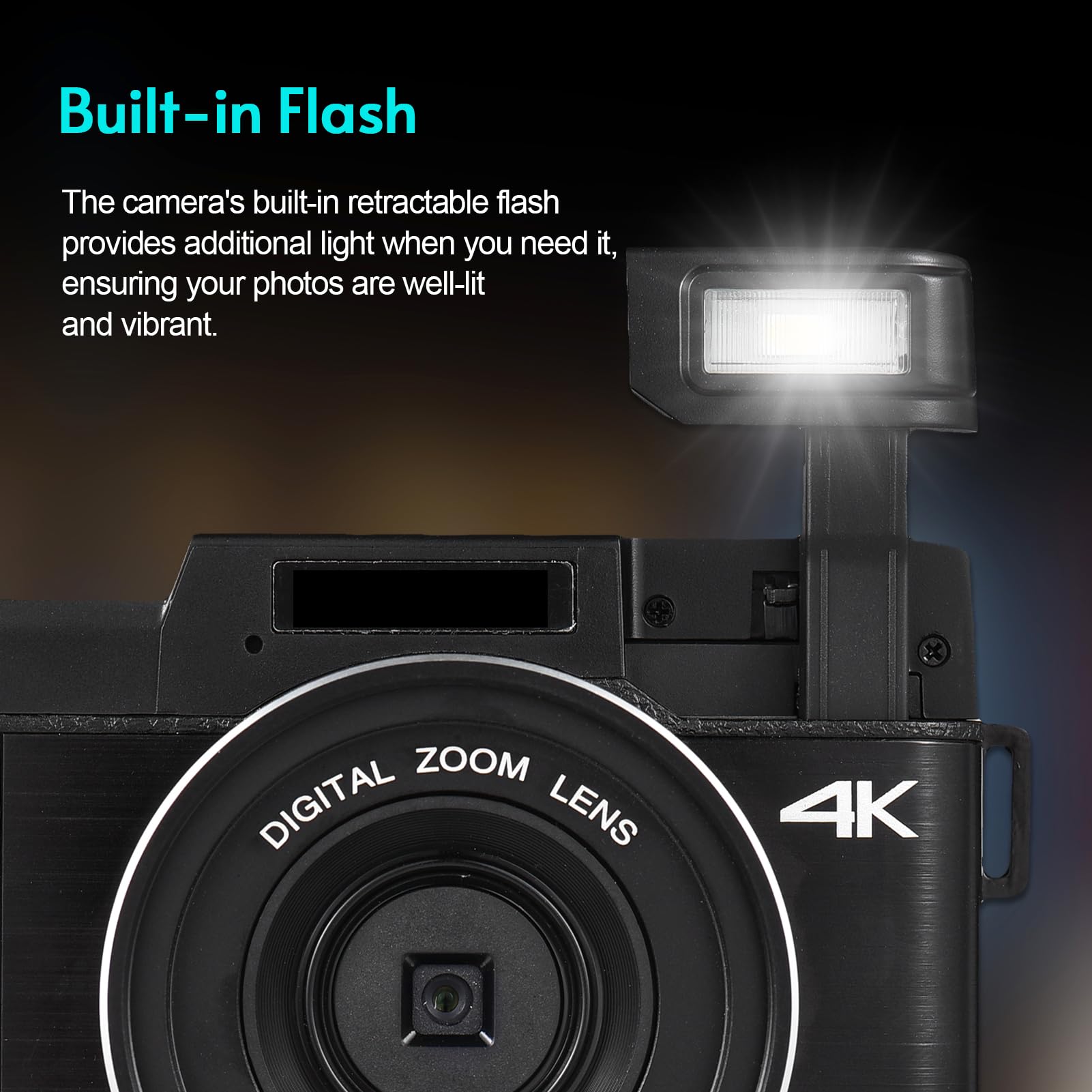 Sunydog 4K 48MP Digital Camera with Rotatable 3.0-inch TFT Screen, 16X Zoom & 128GB Expandable Memory - Includes 2 Batteries & 32GB Card - Perfect for Travel, Vlogging, and Outdoor Photography