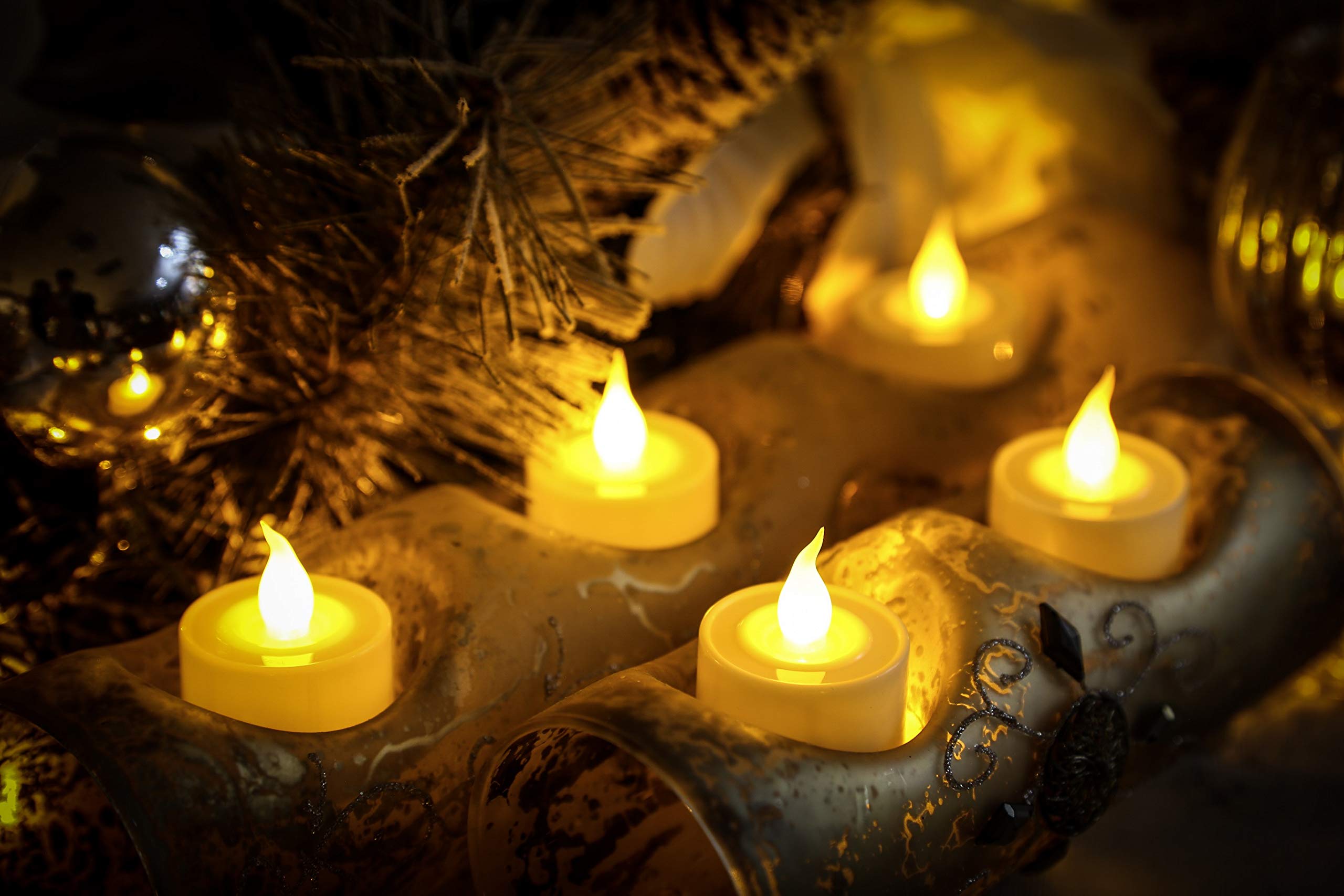 FURORA LIGHTING Ivory White LED Tealight Candles - Pack of 20 Flameless Flickering Battery Operated Candles for Home Decor, Wedding, Party & Holiday - 1.5