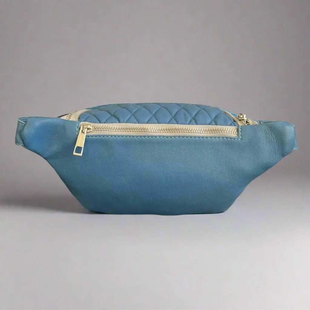 Quilted Sheep Leather Waist Bag for Men & Women - Vintage Crossbody Fanny Pack - Perfect for Travel, Hiking, and Everyday Use