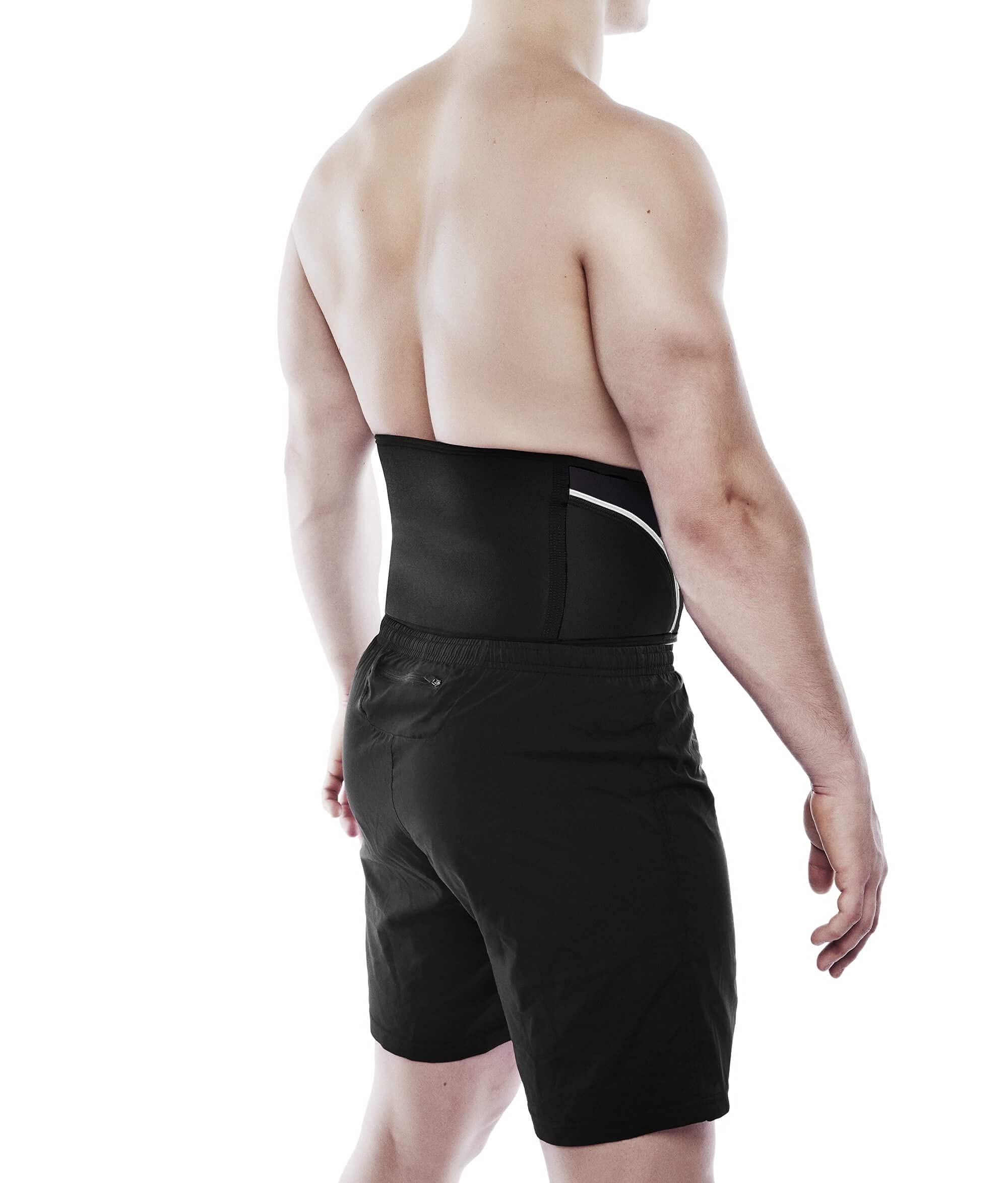 Rehband Black Lower Back Support Belt - 5mm SBR/Neoprene Lumbar Brace for Pain Relief & Spine Stabilization - Medium Size for Men & Women - Ideal for Weightlifting, CrossFit, Workouts & Daily Activities