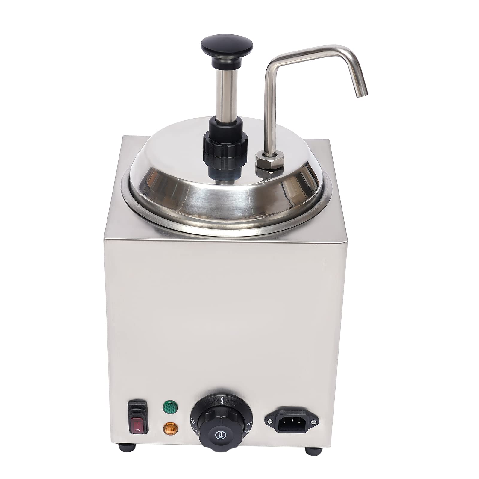 Commercial 2.5L Stainless Steel Cheese Dispenser with Pump - 800W Hot Topping Warmer for Caramel, Butter & Cheese Sauce - Perfect for Restaurants, Cafes & Catering (Salad, Jam & Seasoning Dispenser)